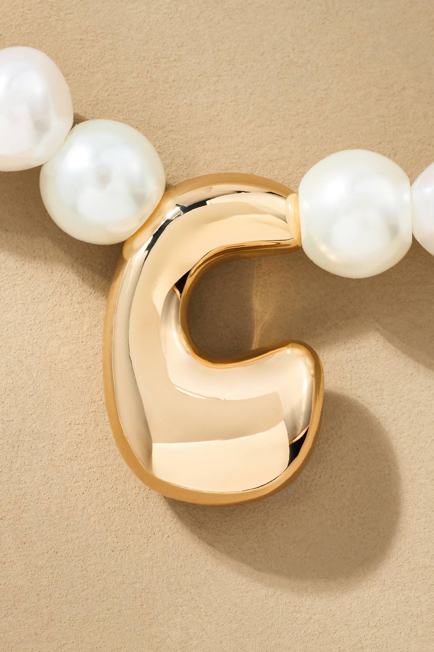 Pearl Bubble Letter Monogram Necklace