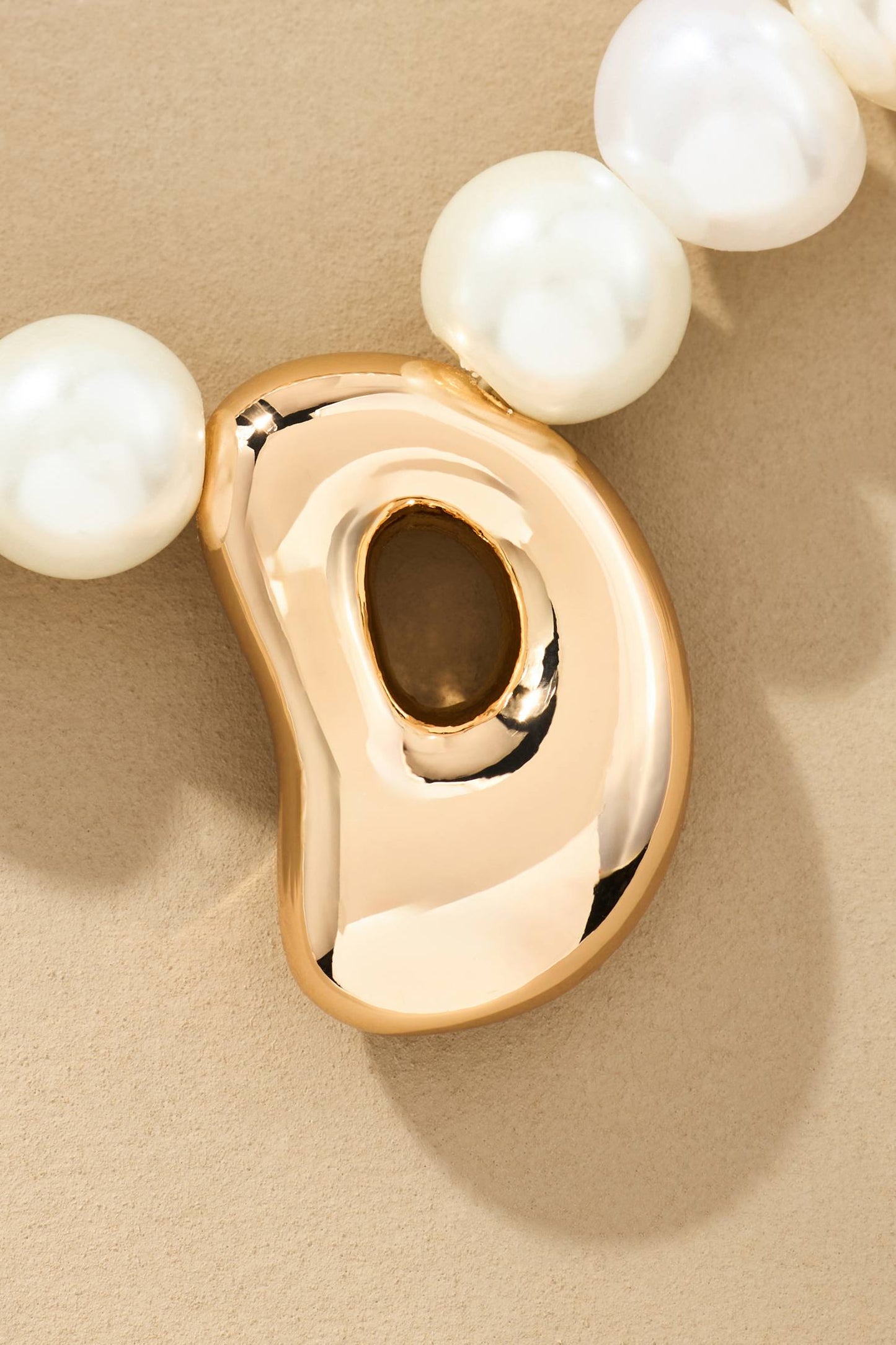 Pearl Bubble Letter Monogram Necklace