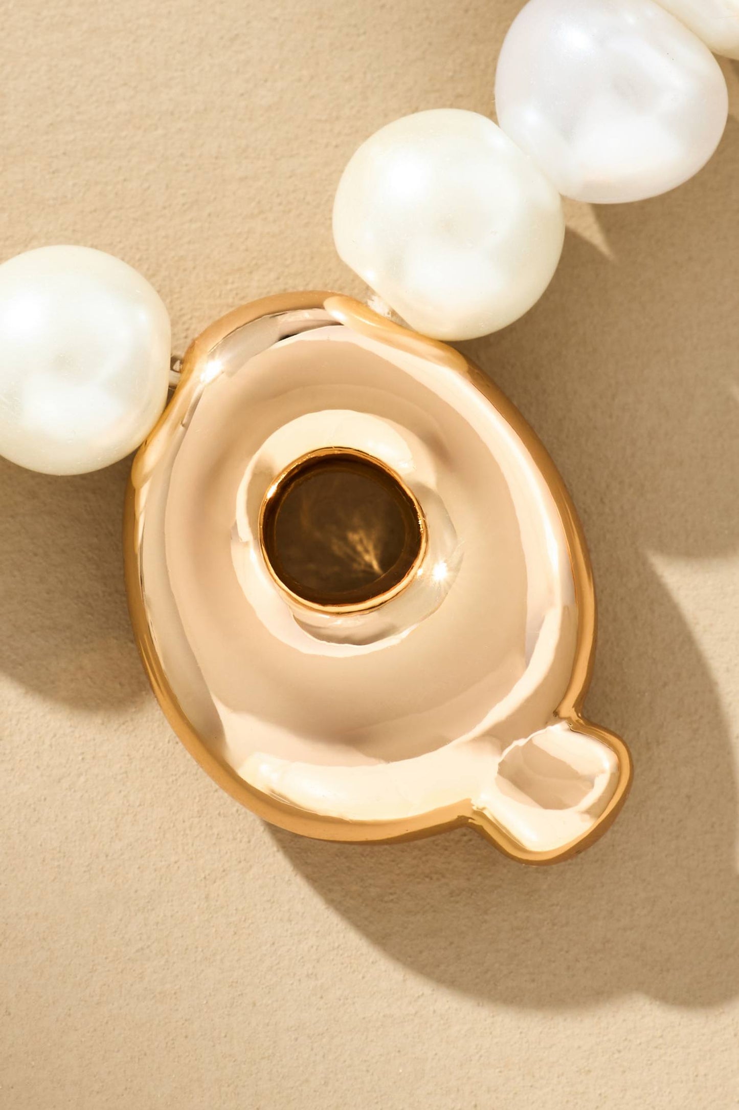 Pearl Bubble Letter Monogram Necklace