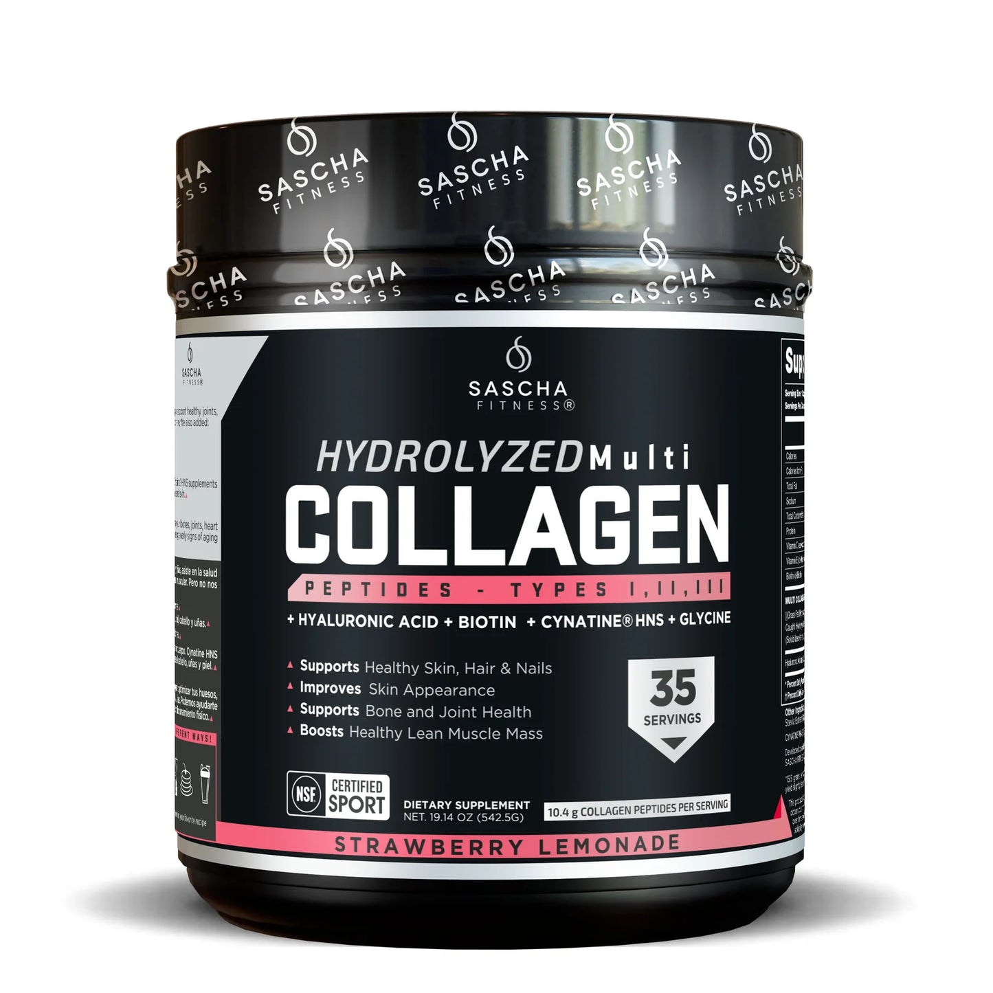 🍓🍋 Multi Collagen Hidrolizado – Sascha Fitness (Strawberry Lemonade)