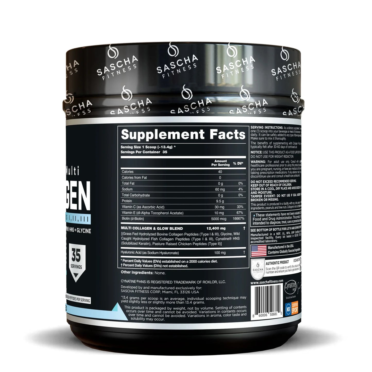 💧 Multi Collagen Hidrolizado – Sascha Fitness (Unflavored)