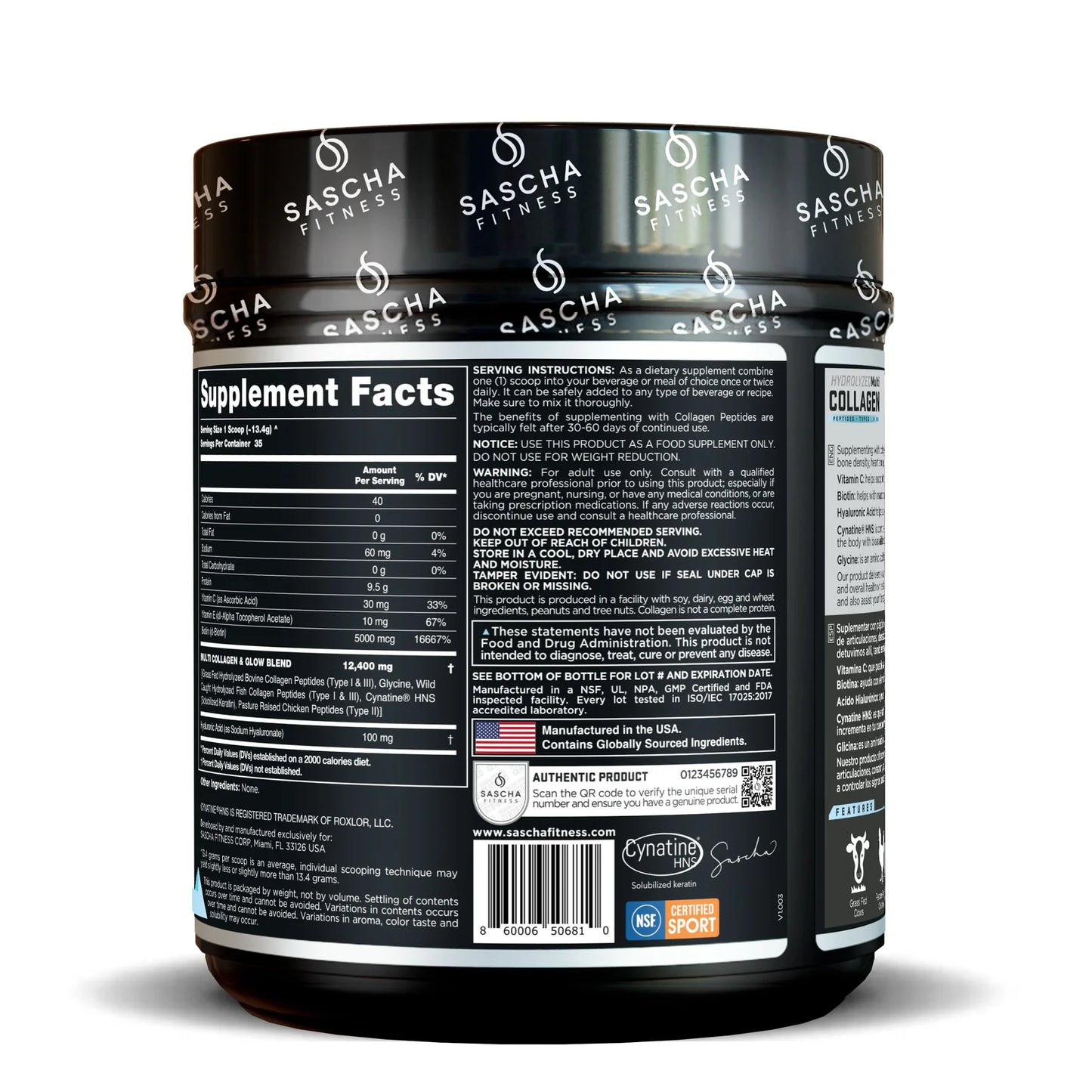 💧 Multi Collagen Hidrolizado – Sascha Fitness (Unflavored)