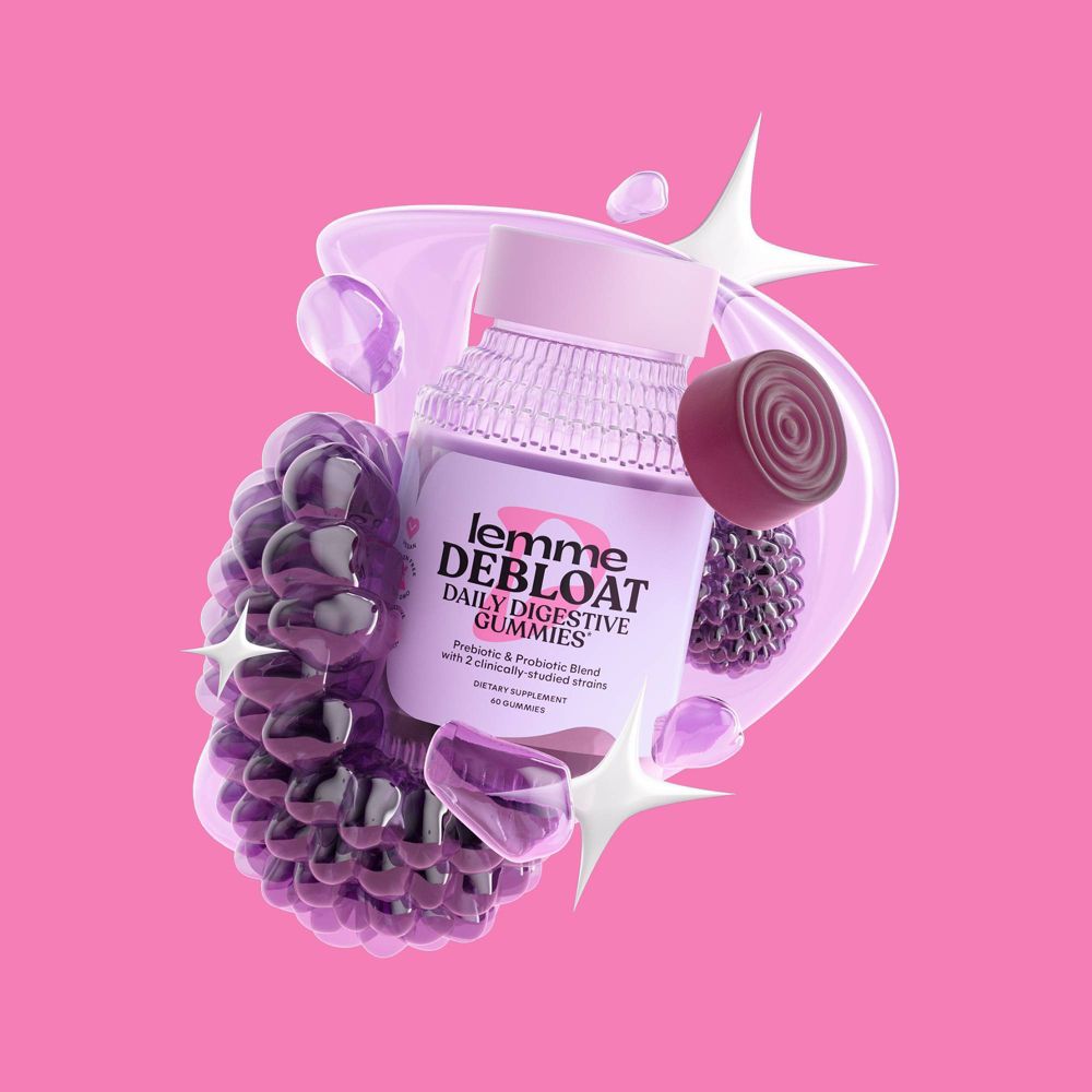 Lemme Debloat Daily Digestive Probiotic Vegan Gummies - 60ct