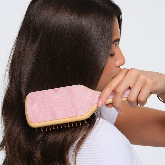 Bamboo Paddle Hair Brush in Pink Sugar