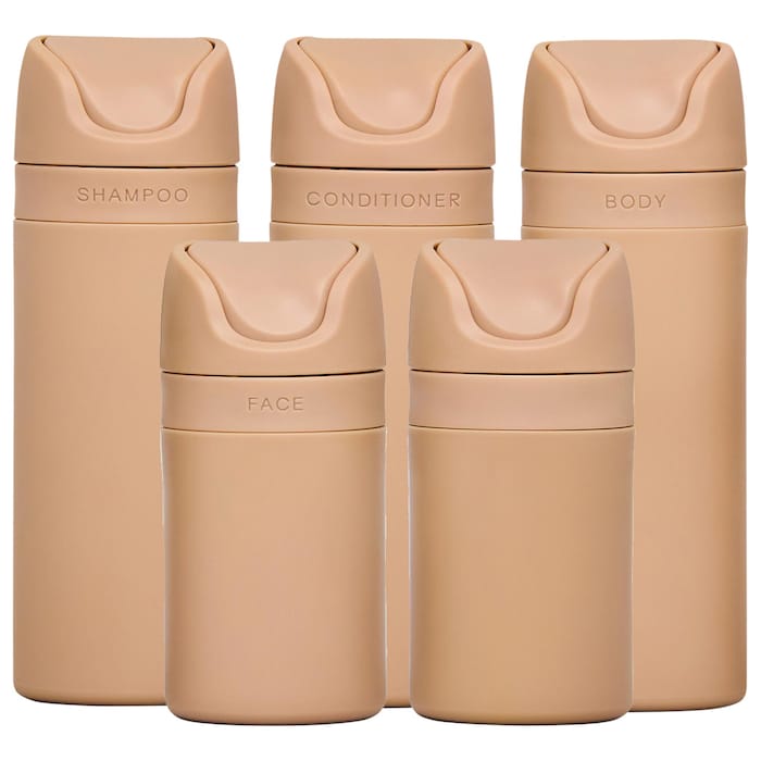 The Essential Refillable Travel Container Set in Sand