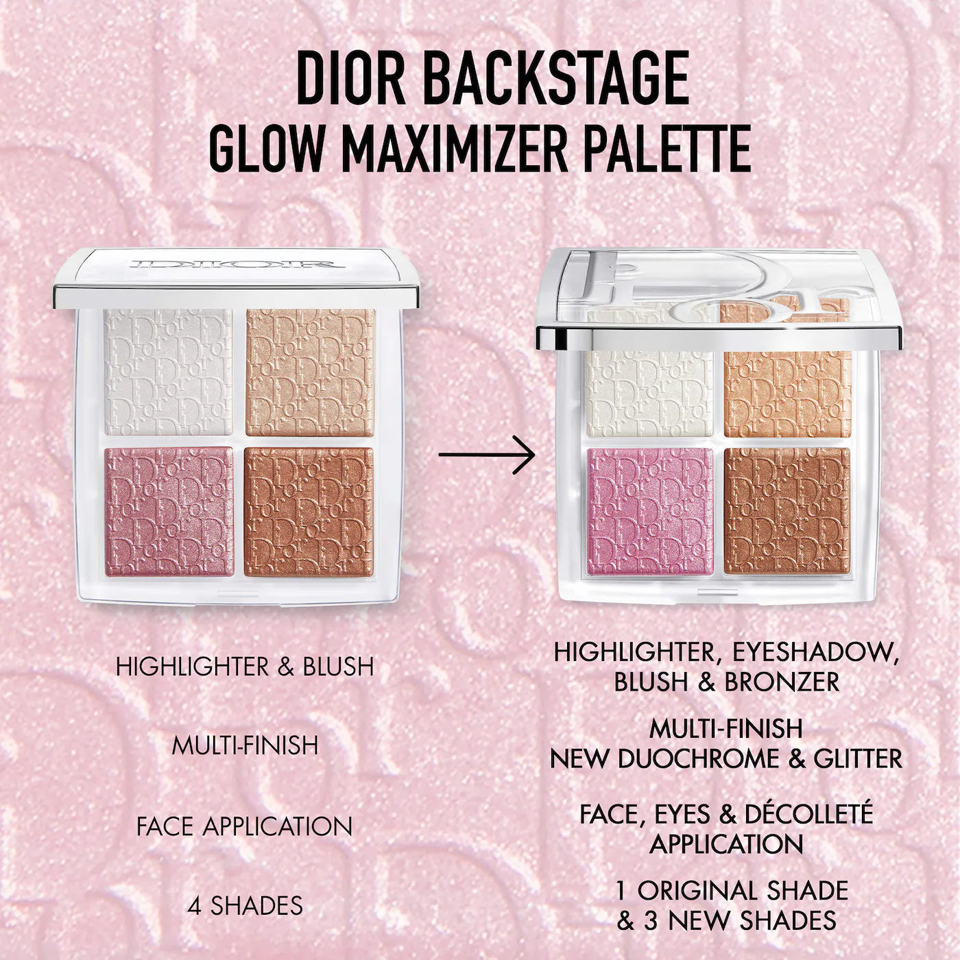 ✨ Backstage Glow Maximizer Palette – Dior (Nuevos Tonos)