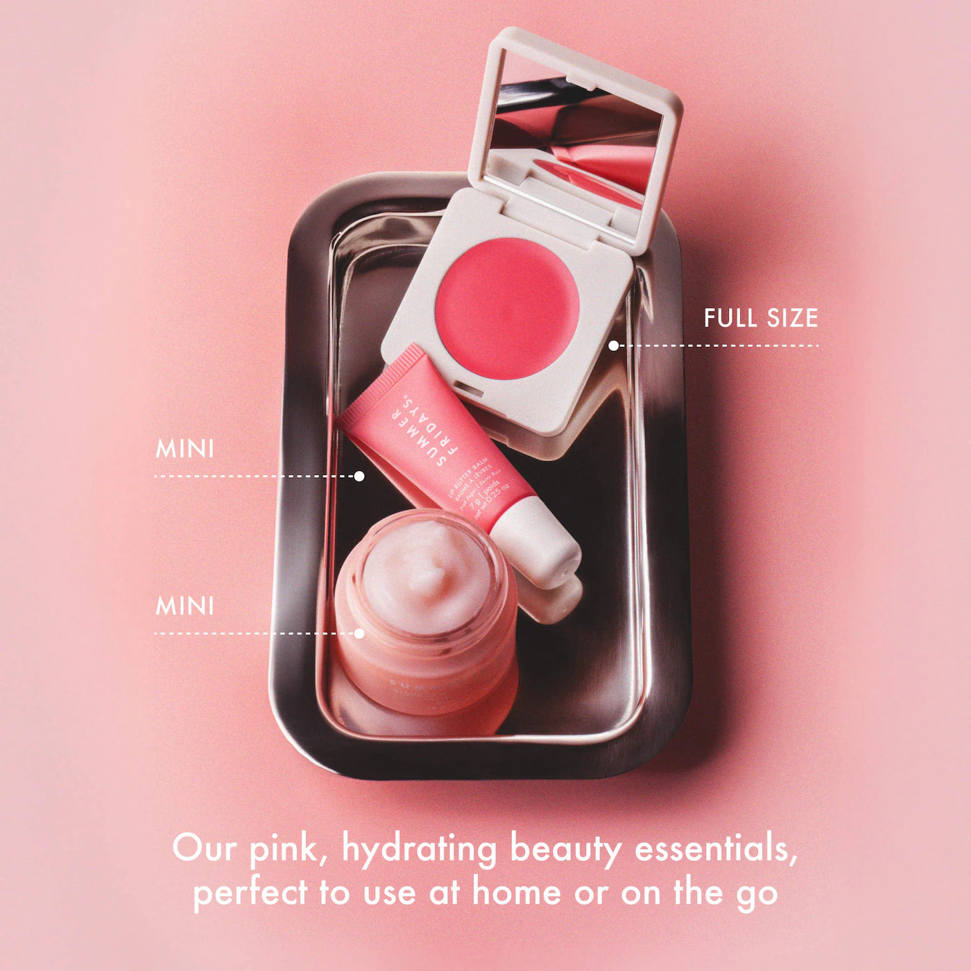💗 The Dewy Pink Set – Summer Fridays (Mini Lip Butter Balm Pink Sugar)