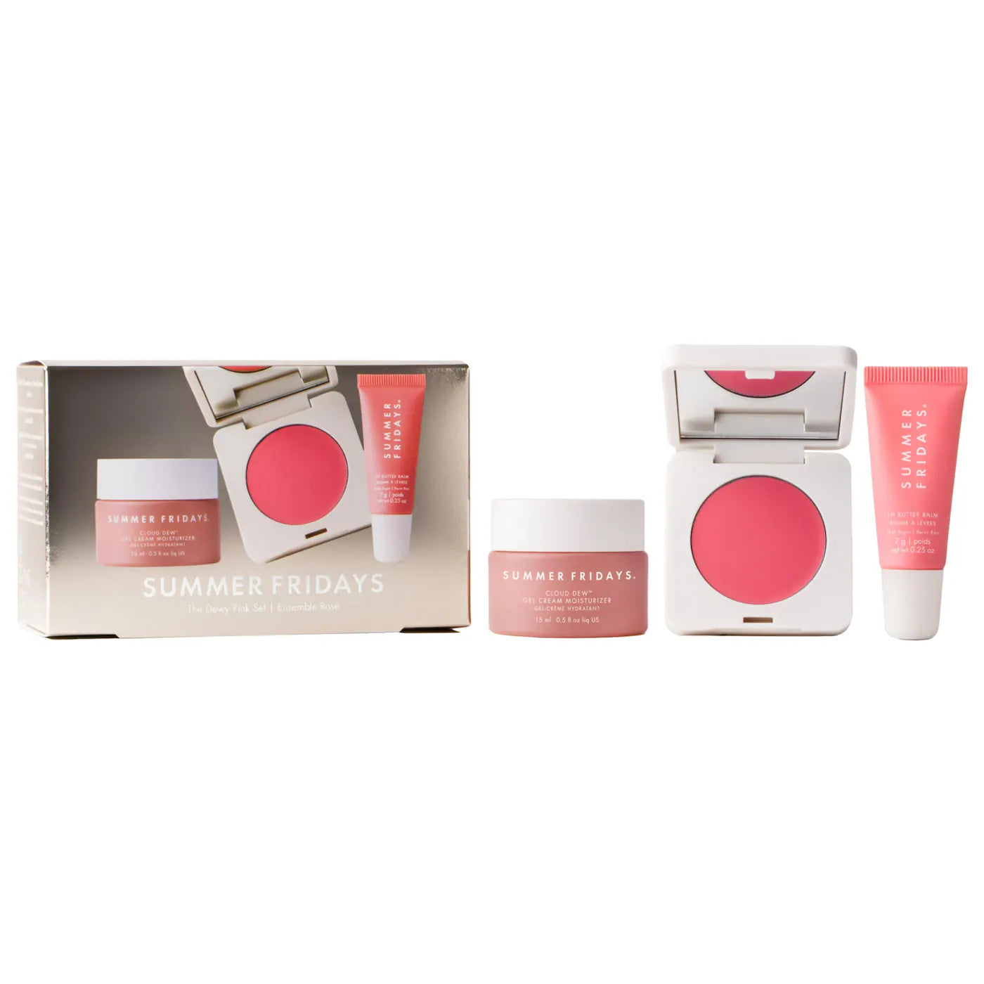 💗 The Dewy Pink Set – Summer Fridays (Mini Lip Butter Balm Pink Sugar)