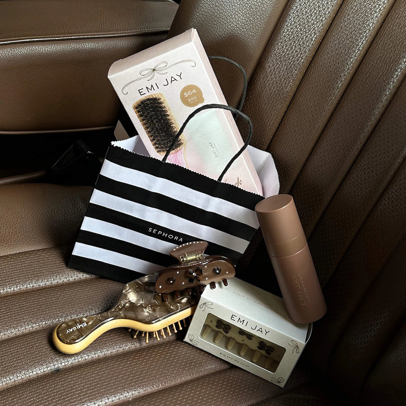 ✨ Sweet & Sleek Styling Gift Set – Emi Jay (Angelstick™ + Mini Boar Brush)