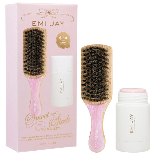✨ Sweet & Sleek Styling Gift Set – Emi Jay (Angelstick™ + Mini Boar Brush)