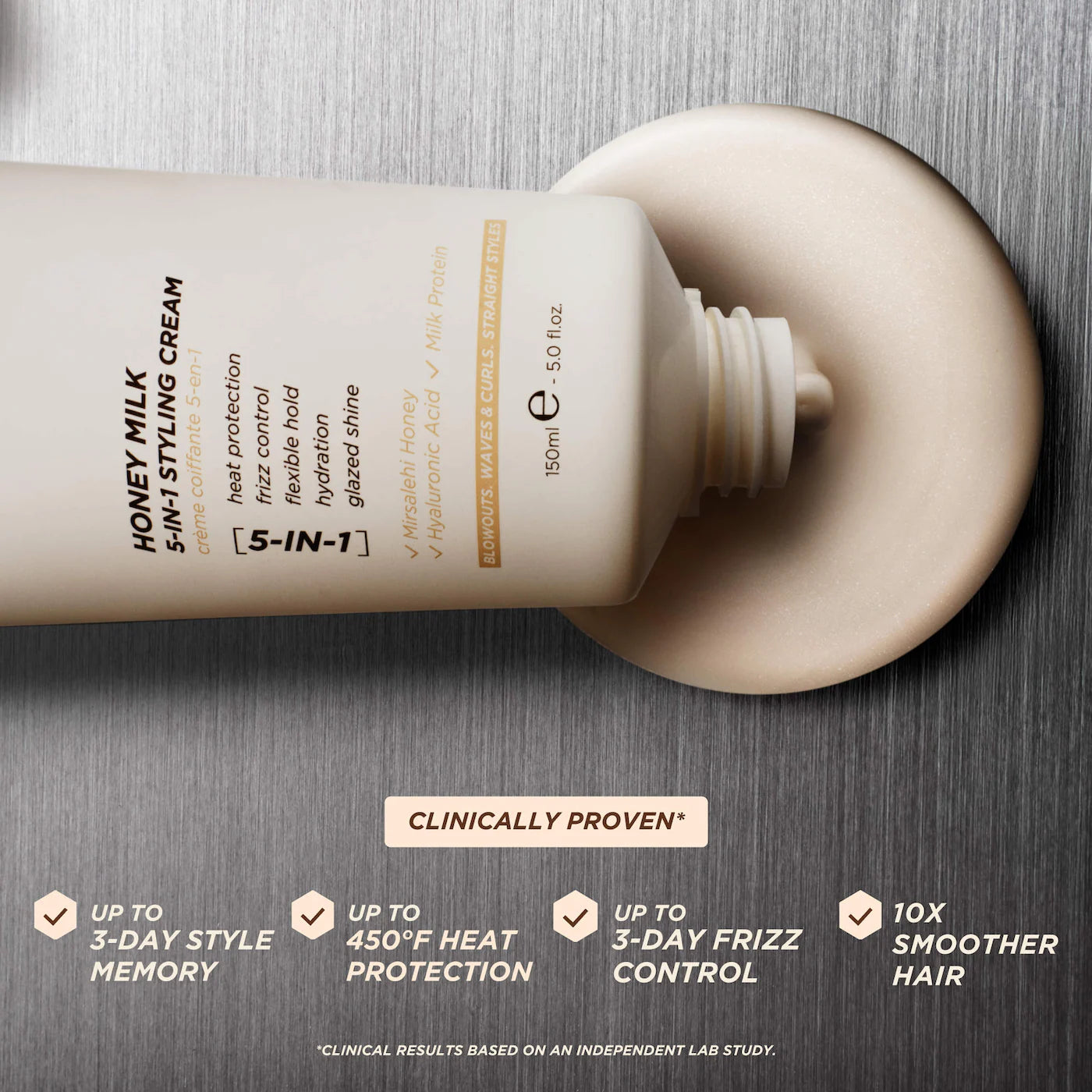 Gisou Honey Milk 5‑in‑1 Styling Cream – Gloss & Hold 🥛✨