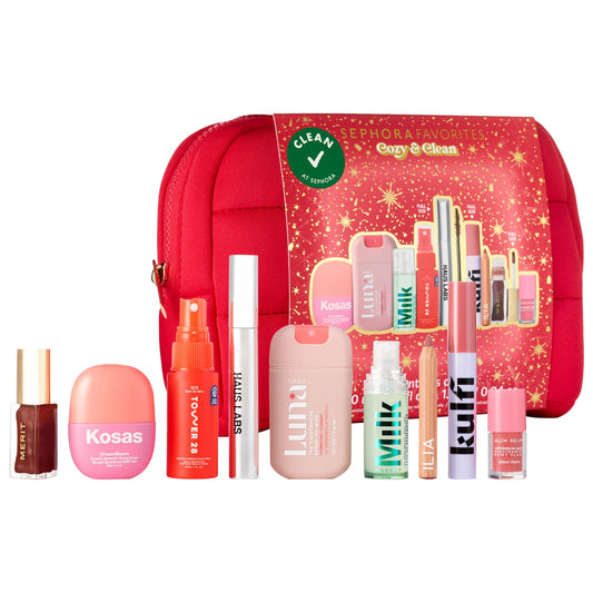 🌿 Cozy & Clean Makeup Value Set – Sephora Favorites (9 piezas)