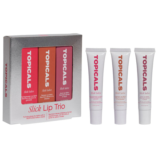 💖 Slick Salve Glossy Lip Balm Trio – Tropicals (Edición Limitada)