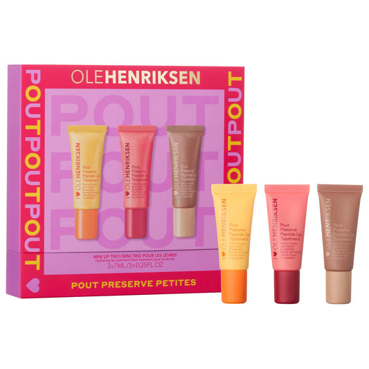 💖 Pout Preserve Petites Mini Lip Trio – Olehenriksen (Edición Limitada)