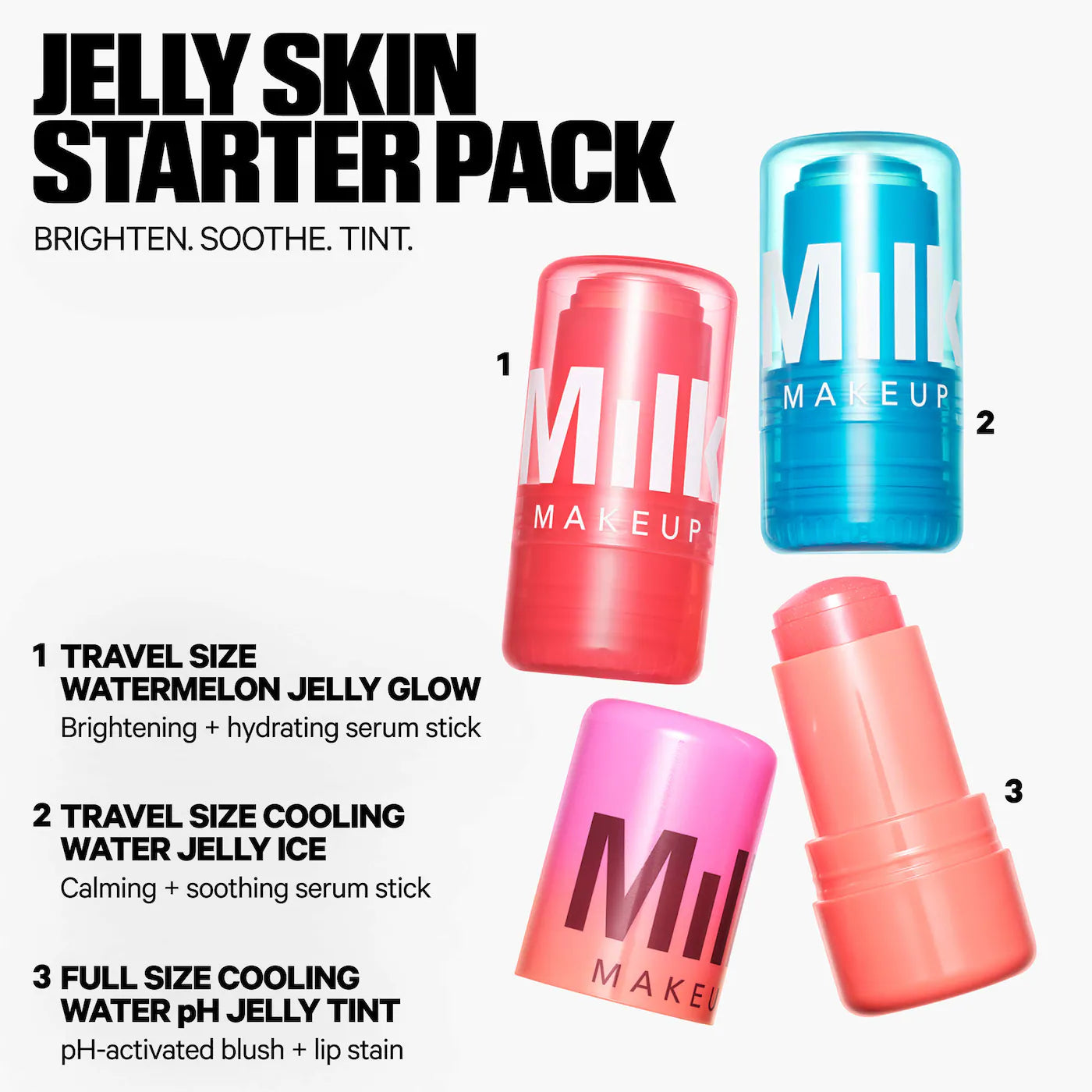 💧 Jelly Skin Starter Pack – MILK MAKEUP (Skincare + Tint Trio)