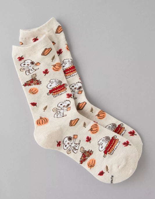 AE Thanksgiving Snoopy Crew Socks