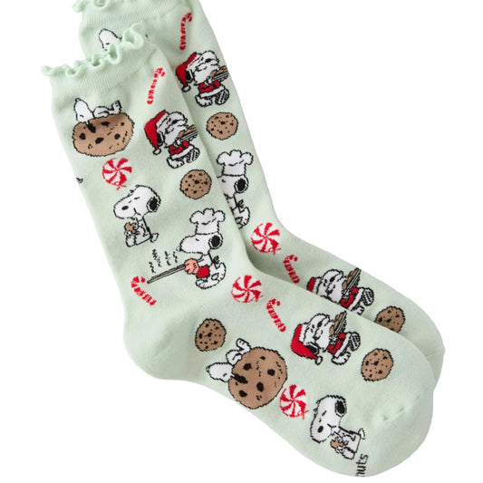 🍪🧦 Snoopy Cookies Ruffle Crew Socks – AE (Edición Especial)
