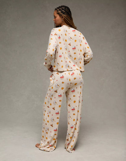 AE Luxe Plush Snoopy Fall Long-Sleeve & Pant PJ Set