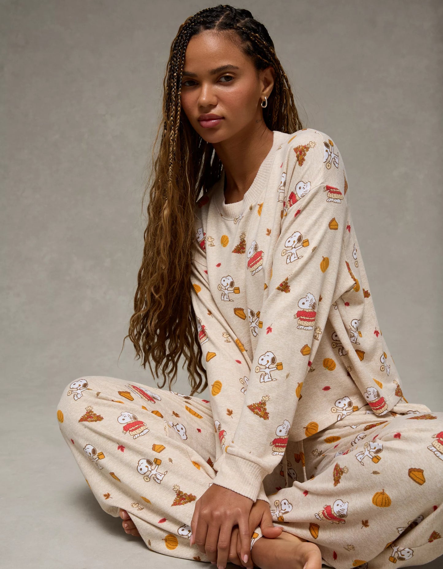 AE Luxe Plush Snoopy Fall Long-Sleeve & Pant PJ Set