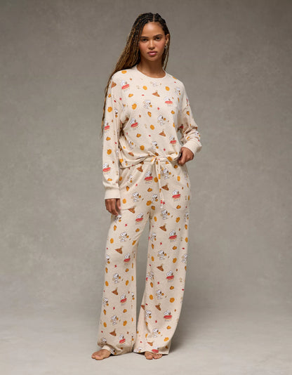 AE Luxe Plush Snoopy Fall Long-Sleeve & Pant PJ Set
