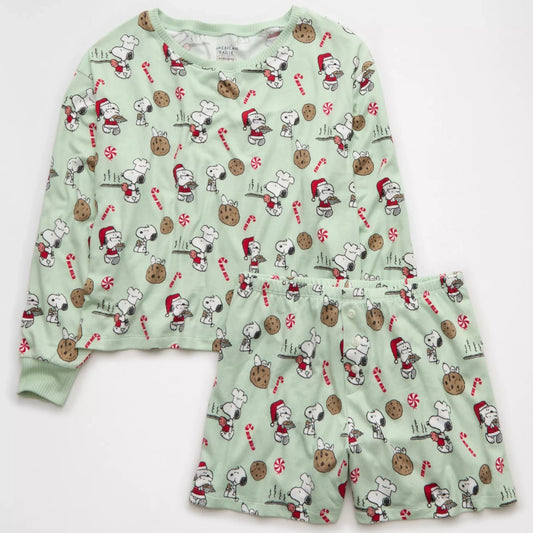 🎄 Snoopy Holiday PJ Set – AE Luxe Plush (Edición Especial)