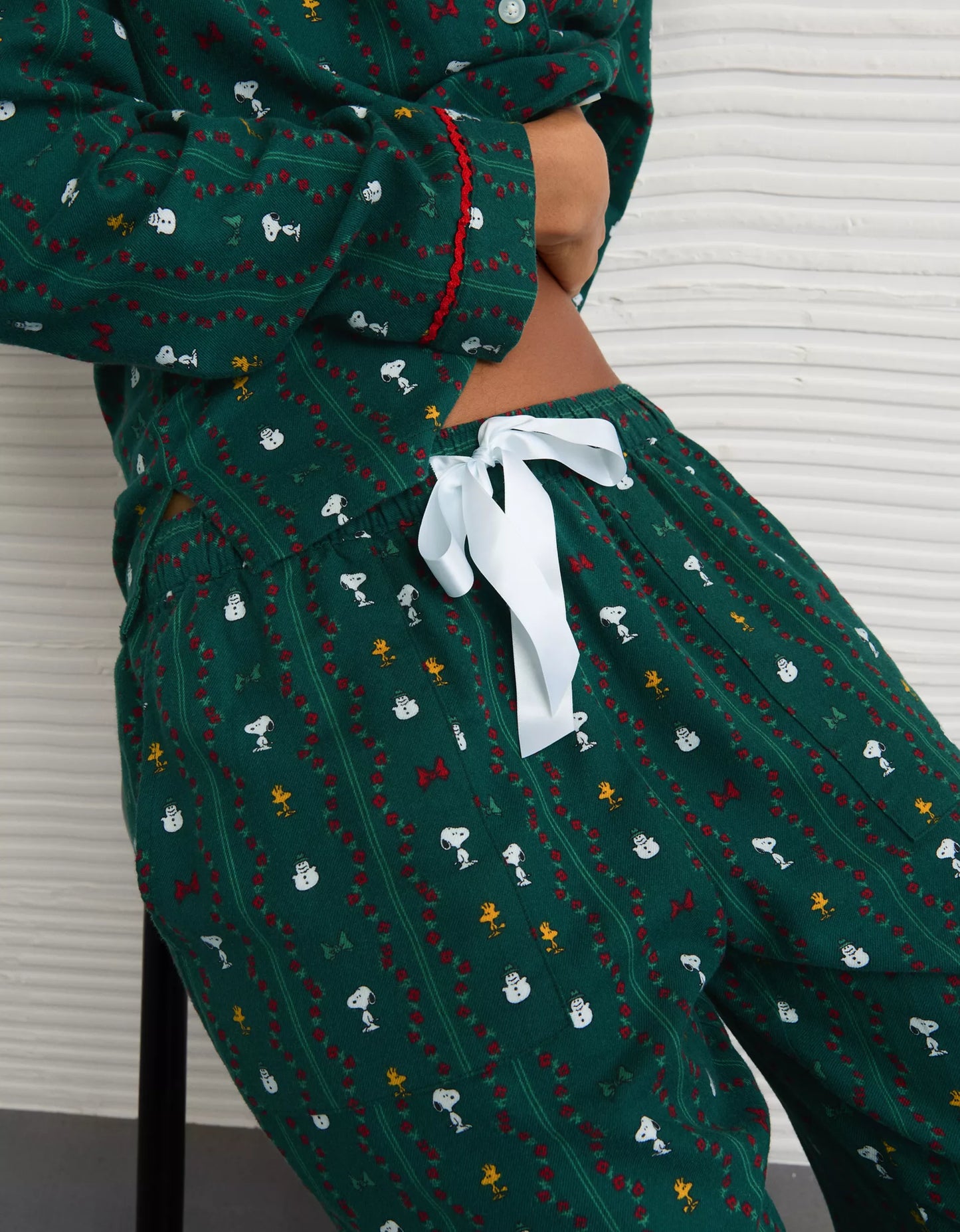 🌲 Snoopy Flannel PJ Set – AE (Deep Forest · Edición Especial)