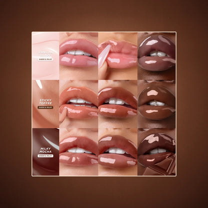 🍯 Glazed Lips Trio – Gisou (Vanilla Glaze, Sticky Toffee, Milky Mocha)