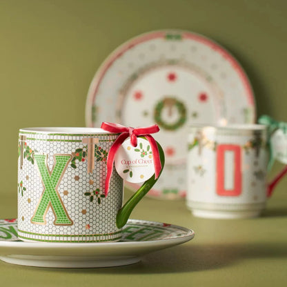 🎄 Bistro Tile Monogram Mug – Anthropologie (Festive Edition)