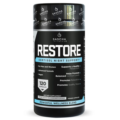 🌙 RESTORE Cortisol Night Support – Sascha Fitness