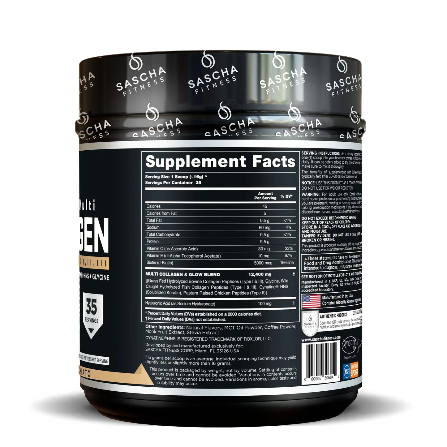☕ Multi Collagen Hidrolizado – Sascha Fitness (Caramel Macchiato)