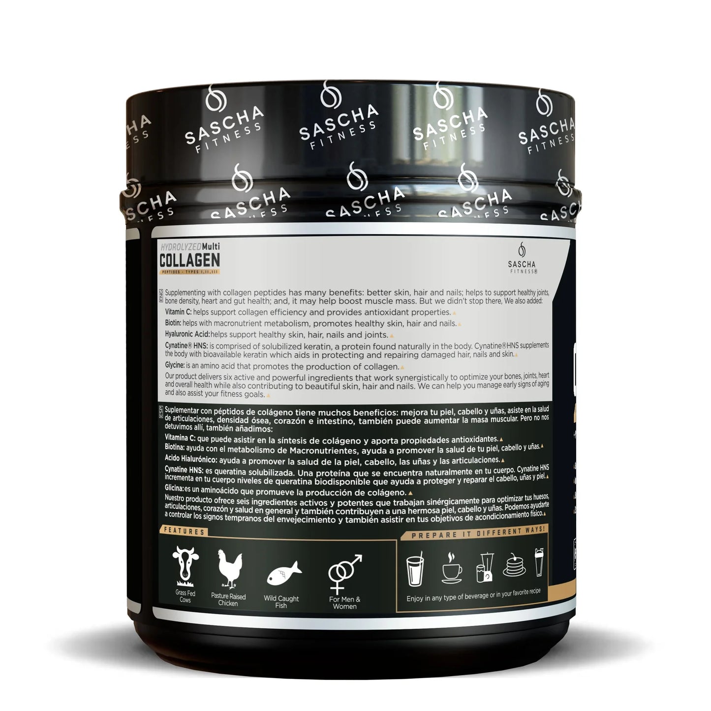☕ Multi Collagen Hidrolizado – Sascha Fitness (Caramel Macchiato)