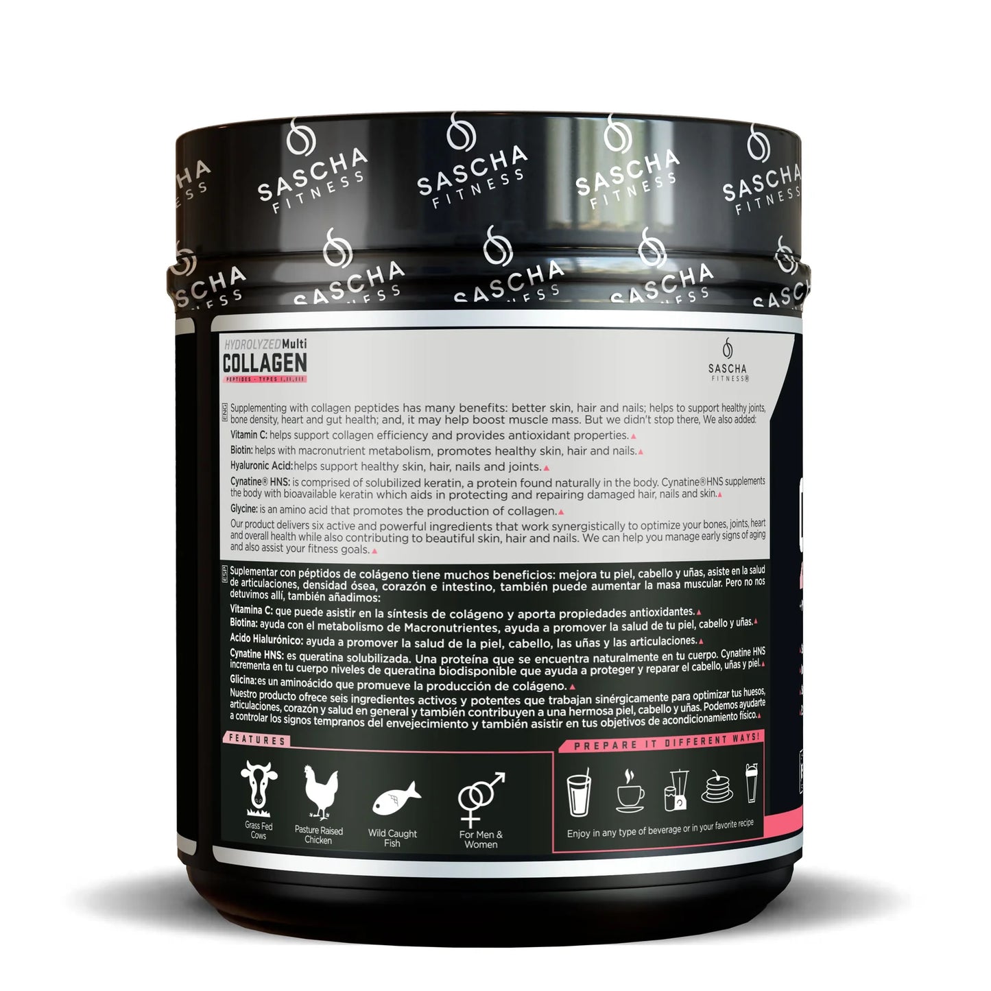 🍓🍋 Multi Collagen Hidrolizado – Sascha Fitness (Strawberry Lemonade)