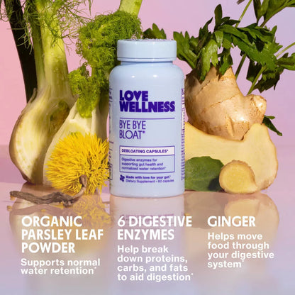 🌿 Bye Bye Bloat – Love Wellness (60 cápsulas)