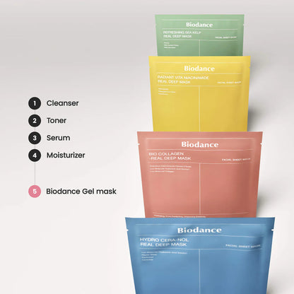 🧖‍♀️ Real Deep Mask Gift Set – Biodance (4 Mascarillas)