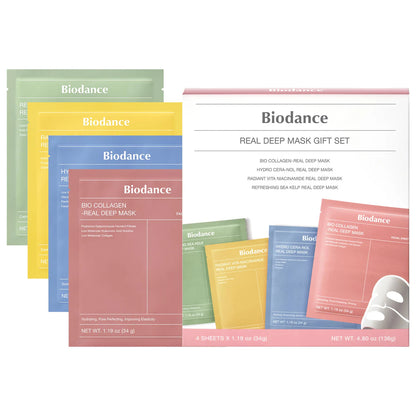 🧖‍♀️ Real Deep Mask Gift Set – Biodance (4 Mascarillas)