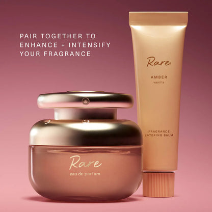Rare Amber Vanilla Layering Balm – Perfume sólido Rare Beauty 💛