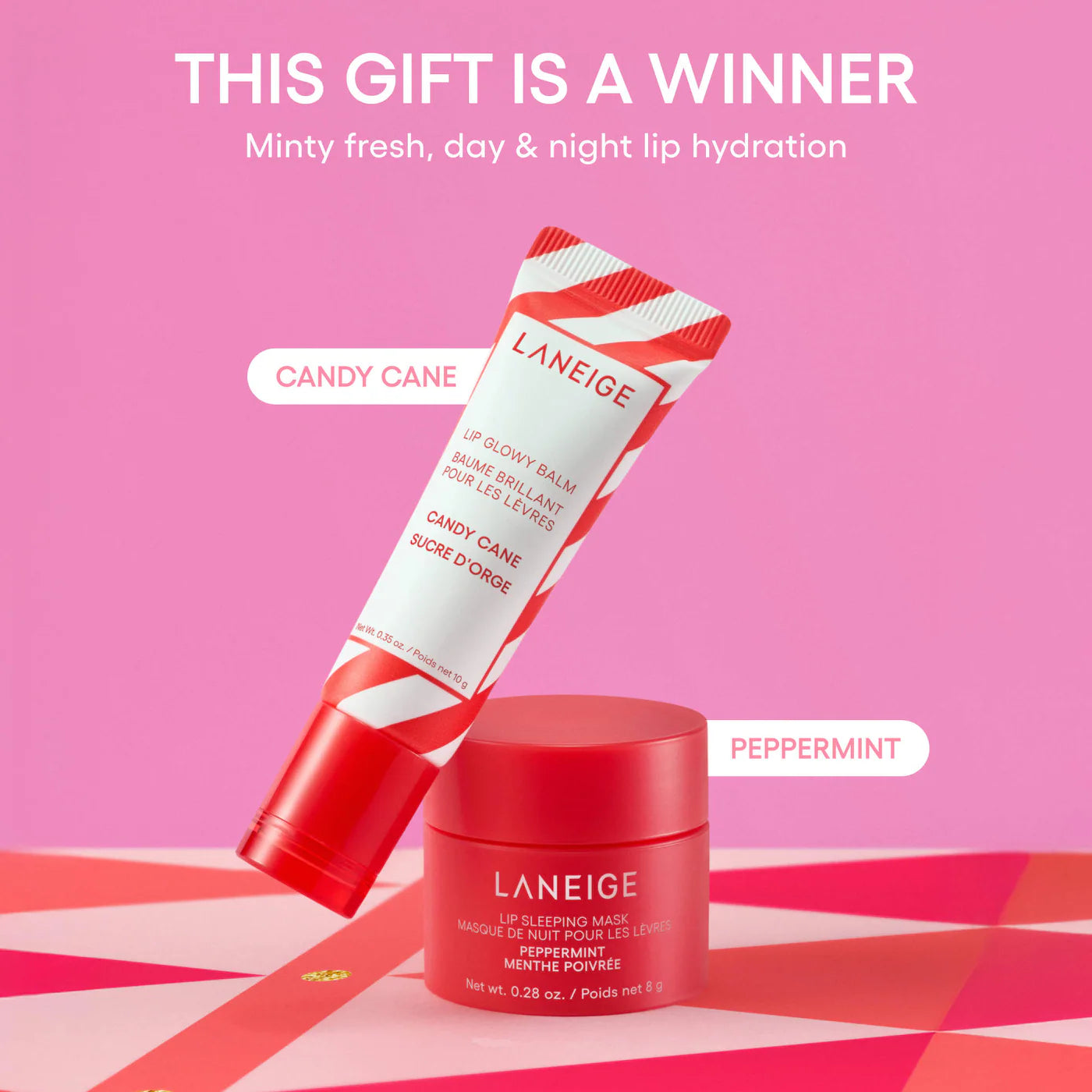 🍬 Minty Lip Duo – Laneige (Candy Cane & Peppermint Edition)