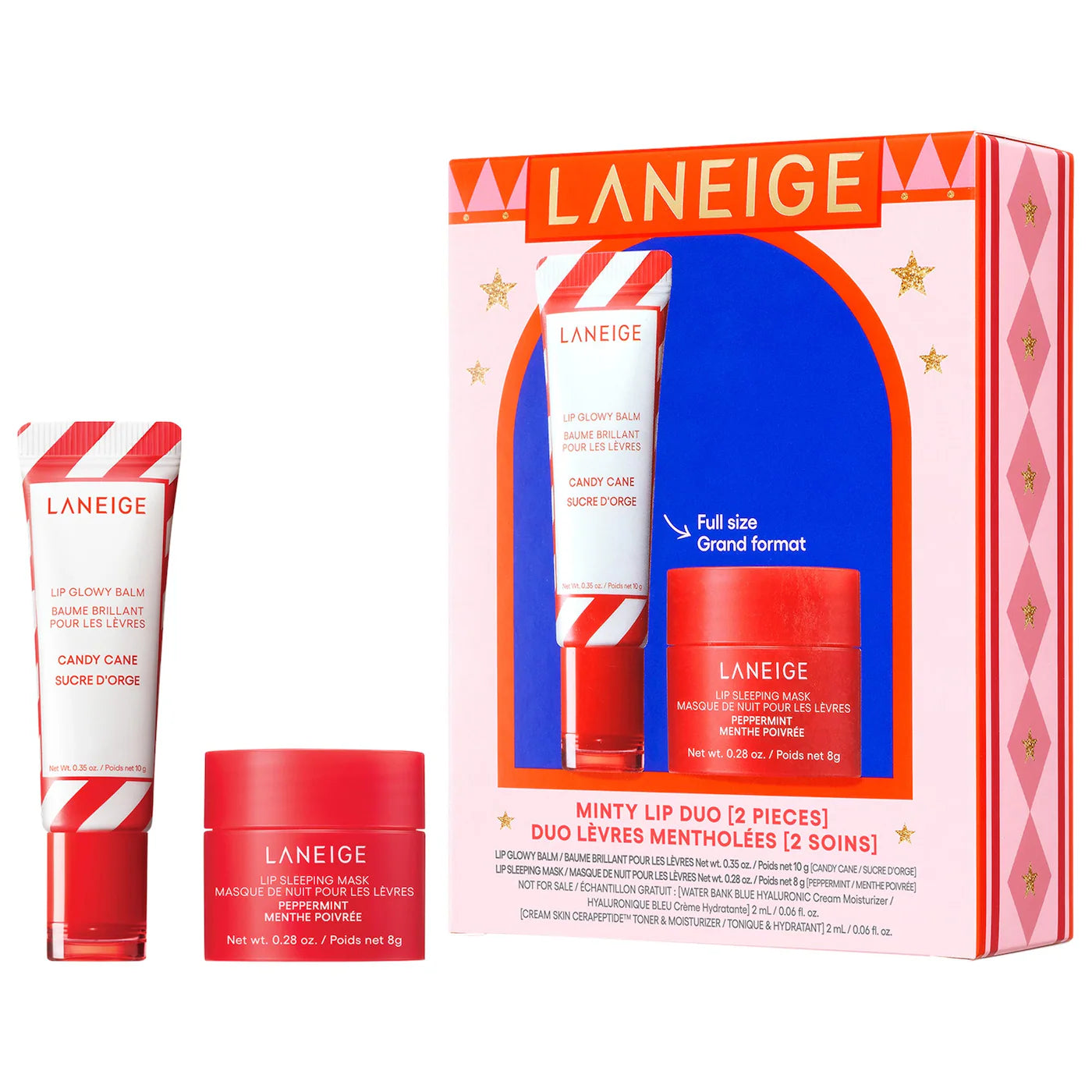 🍬 Minty Lip Duo – Laneige (Candy Cane & Peppermint Edition)