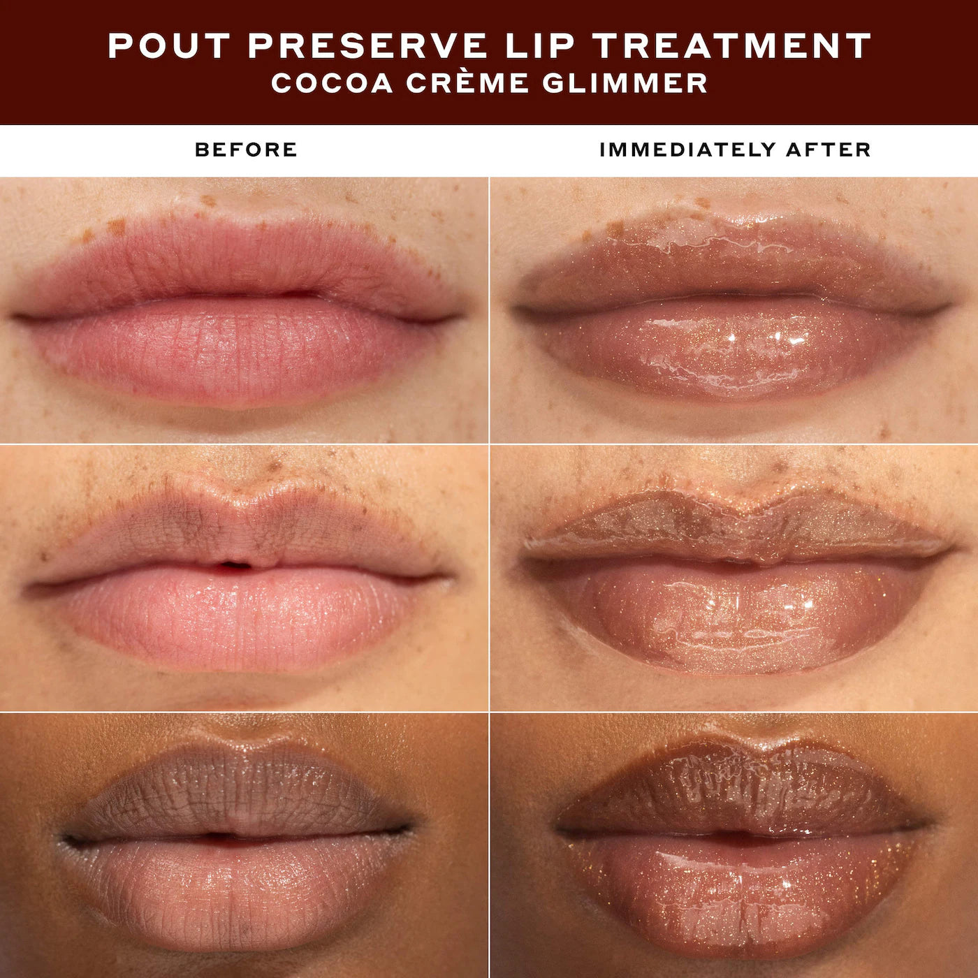 ✨ Pout Preserve Lip Treatment – Olehenriksen (Cocoa Crème Glimmer)
