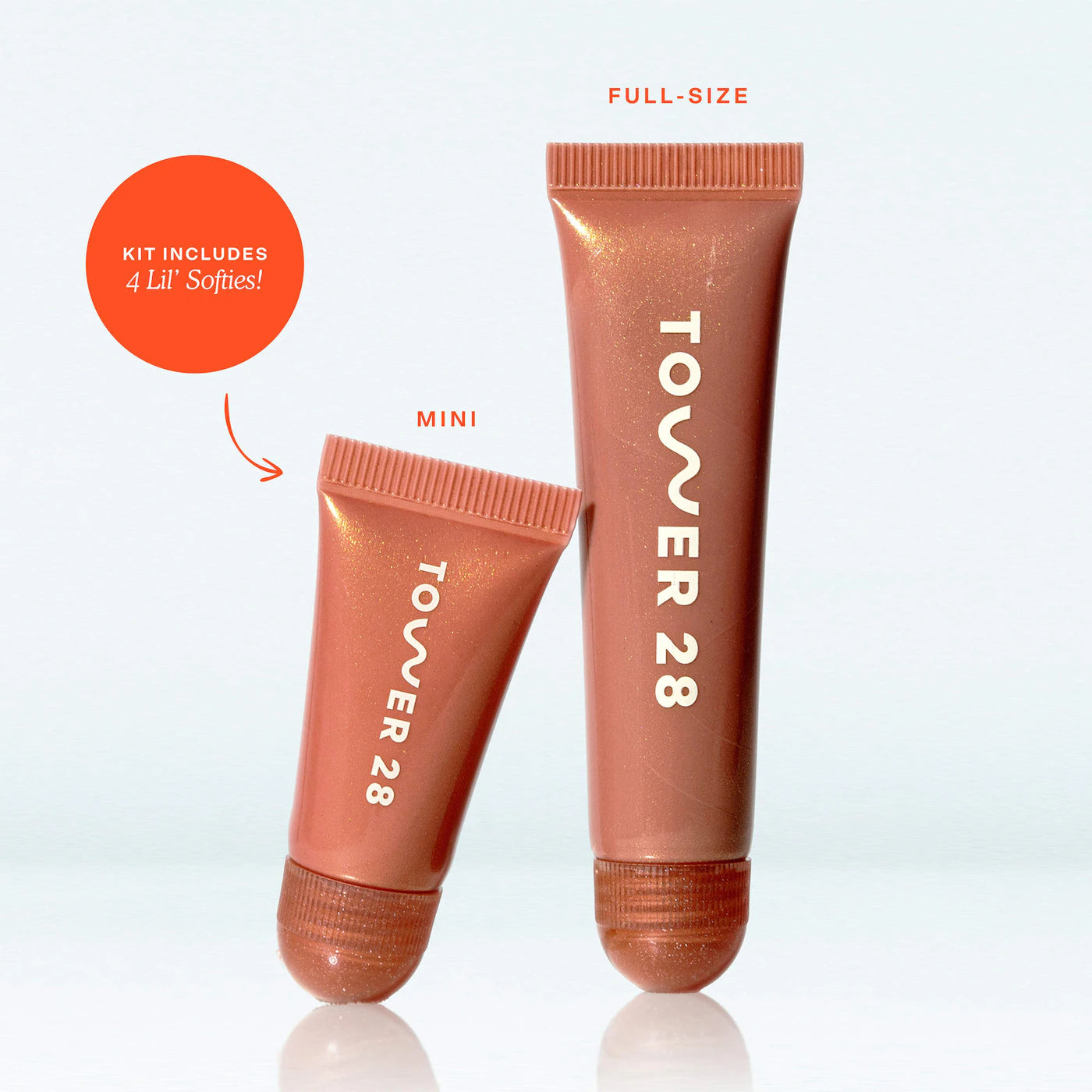 💖 Mini Lil' Softies Lip Treatment Set – Tower 28 (4 tonos)