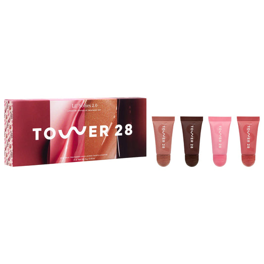 💖 Mini Lil' Softies Lip Treatment Set – Tower 28 (4 tonos)