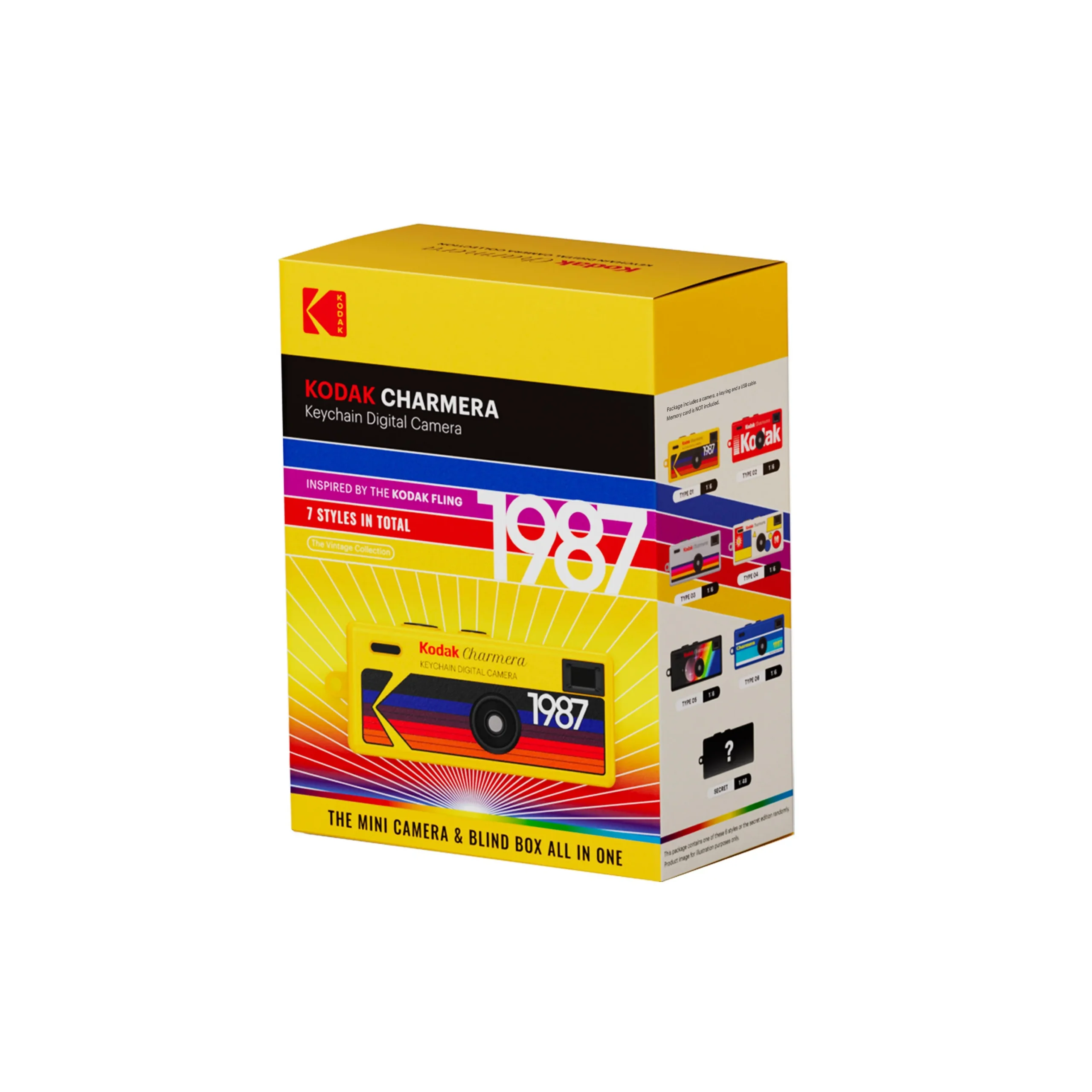 Kodak Charmera Blind Box Camera Keychain accesorio coleccionable inspirado en cámaras retro