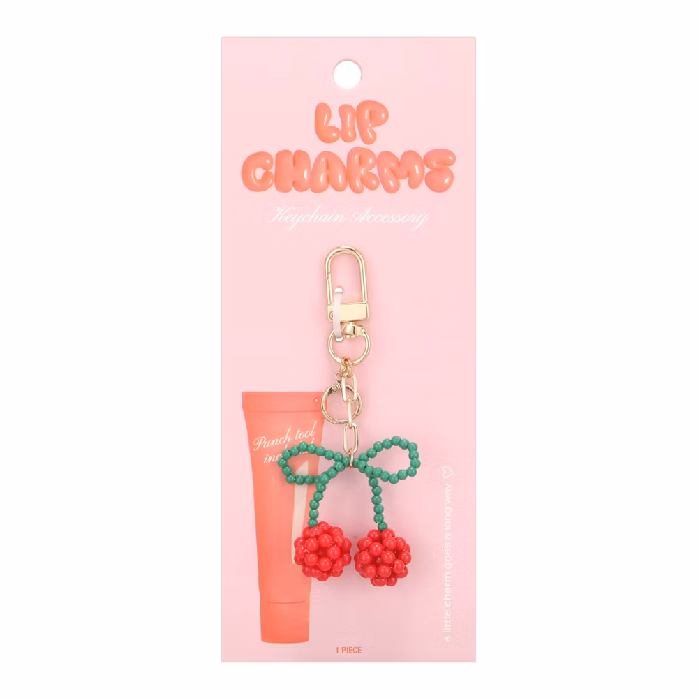 Studio Artifact Lip Charm Keychain Cherries accesorio aesthetic para bolsa y llaves