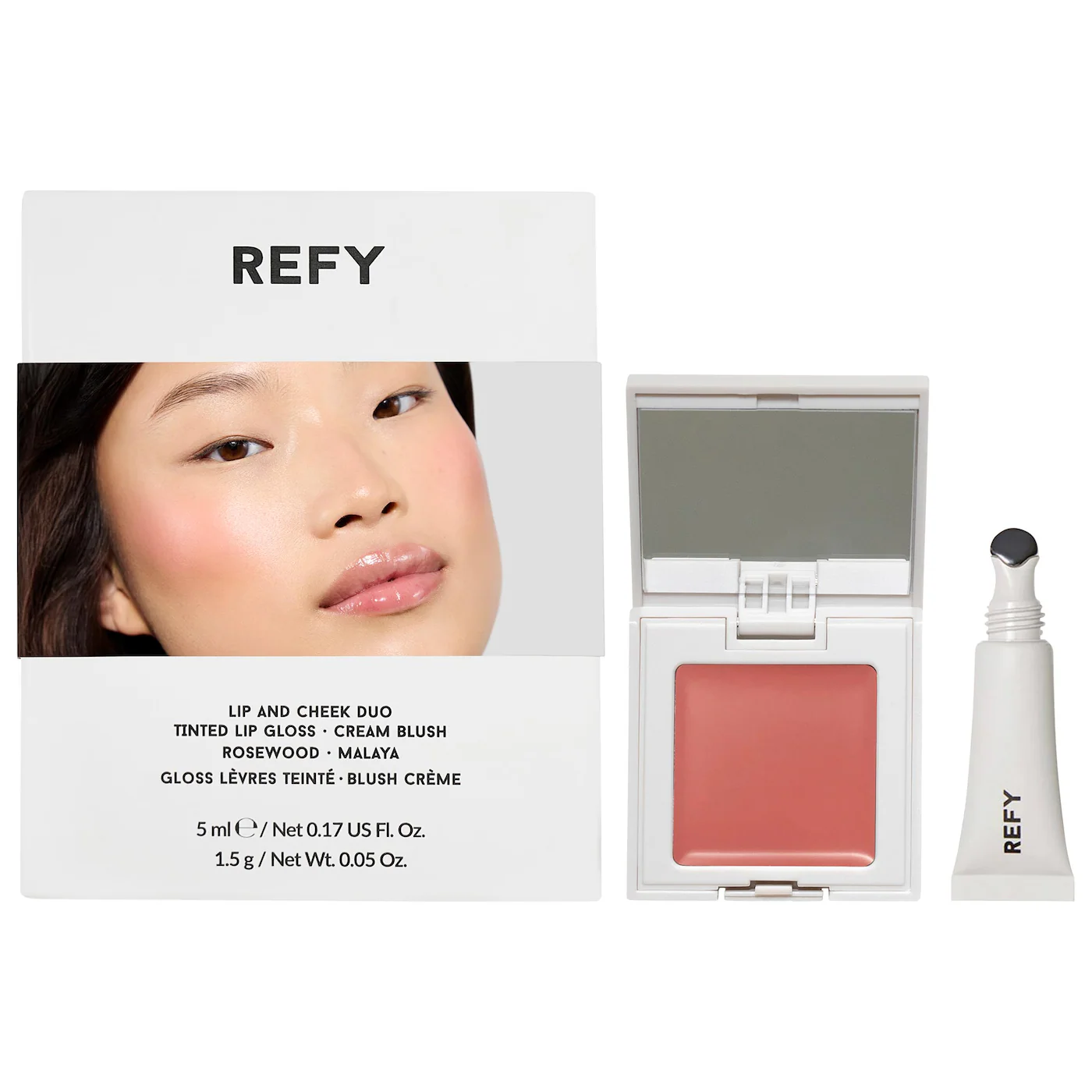 Refy Lip Gloss and Cheek Duo Set maquillaje glowy para labios y mejillas en México