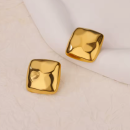Aretes dorados de acero inoxidable Wavy con diseño cuadrado y superficie ondulada