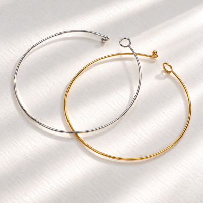 Choker Aro Mimi de acero inoxidable en acabado dorado y plateado