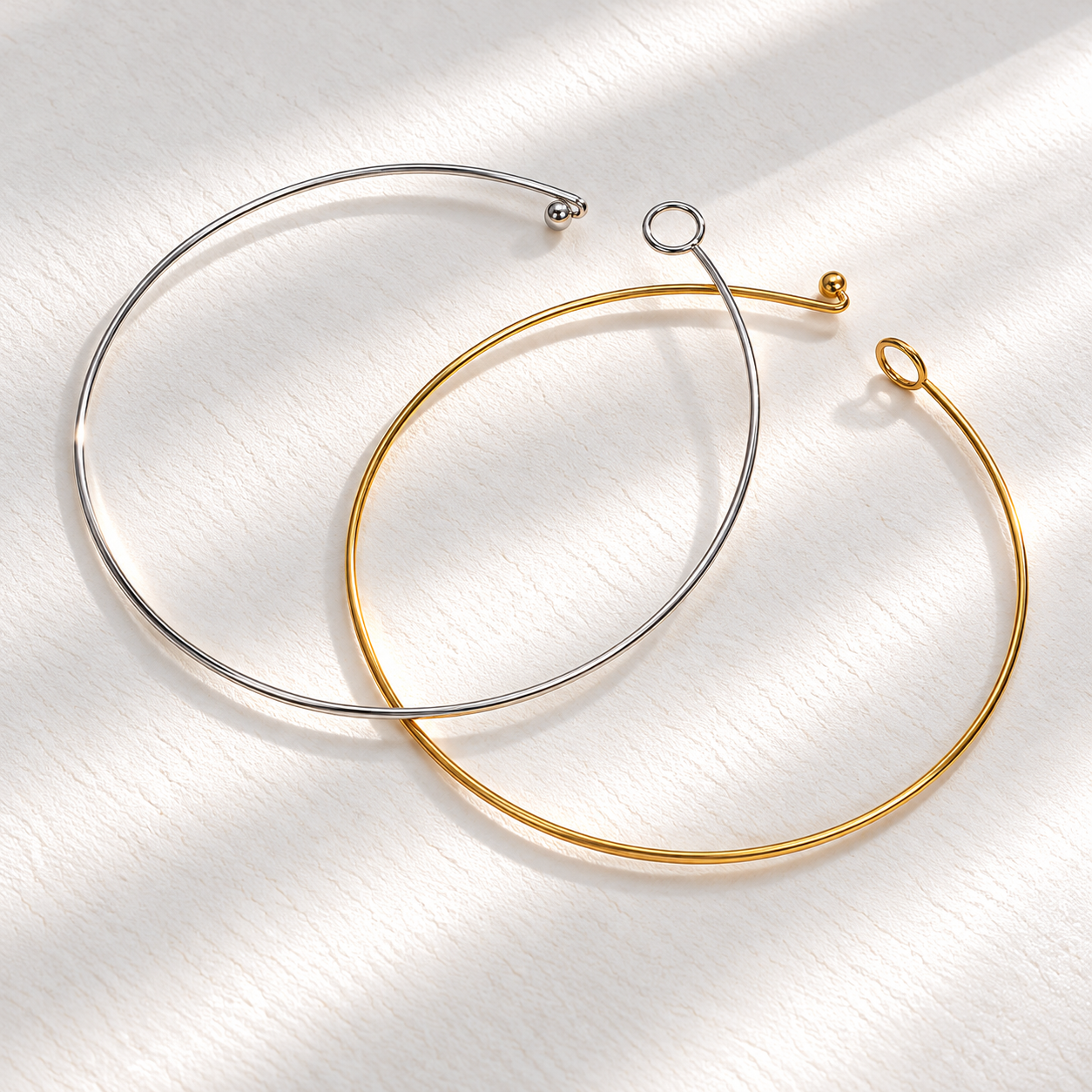 Choker Aro Mimi de acero inoxidable en acabado dorado y plateado