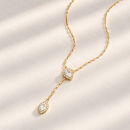 Collar Corbatín Snake Ana dorado con circonitas y cadena ajustable